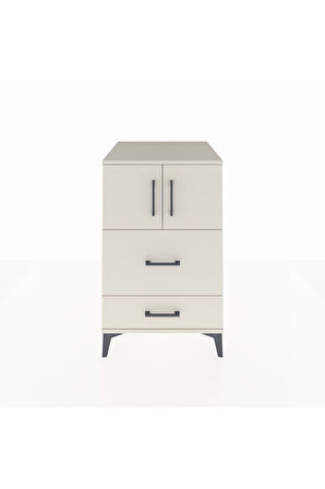 Kronos Komodin Tek Raflı 2 Çekmeceli 2 Kapaklı 60x59x96 Aytaşı-Aytaşı