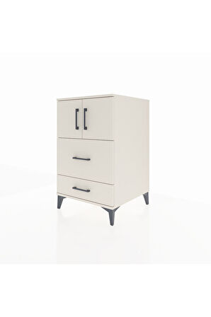 Kronos Komodin Tek Raflı 2 Çekmeceli 2 Kapaklı 60x59x96 Aytaşı-Aytaşı