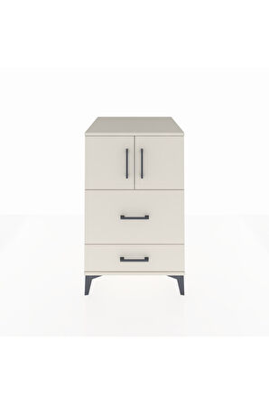 Kronos Komodin Tek Raflı 2 Çekmeceli 2 Kapaklı 60x59x96 Aytaşı-Aytaşı