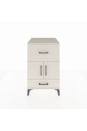 Kronos Komodin Tek Raflı 2 Çekmeceli 2 Kapaklı 60x59x96 Aytaşı-Aytaşı