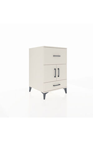 Kronos Komodin Tek Raflı 2 Çekmeceli 2 Kapaklı 60x59x96 Aytaşı-Aytaşı