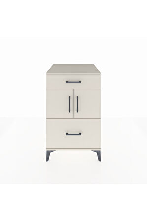 Kronos Komodin Tek Raflı 2 Çekmeceli 2 Kapaklı 60x59x96 Aytaşı-Aytaşı