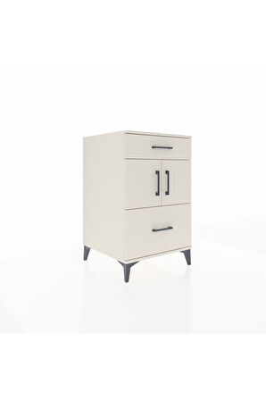 Kronos Komodin Tek Raflı 2 Çekmeceli 2 Kapaklı 60x59x96 Aytaşı-Aytaşı