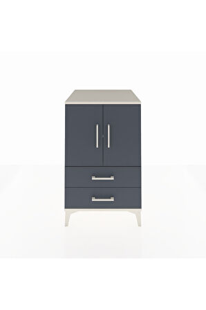 Kronos Komodin 2 Raflı 2 Çekmeceli 2 Kapaklı 60x59x96 Aytaşı-Antrasit