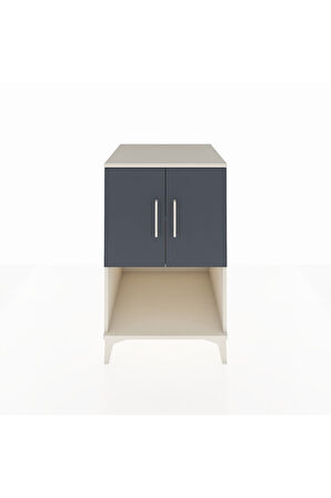 Kronos Komodin 2 Raflı 2 Kapaklı 60x59x96 Aytaşı-Antrasit