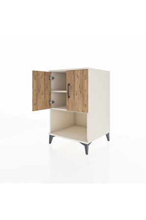 Kronos Komodin 2 Raflı 2 Kapaklı 60x59x96 Aytaşı-Çam