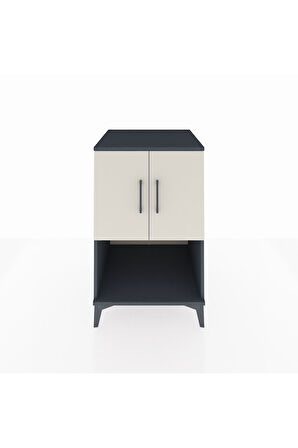 Kronos Komodin 2 Raflı 2 Kapaklı 60x59x96 Antrasit-Aytaşı