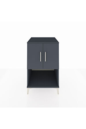Kronos Komodin 2 Raflı 2 Kapaklı 60x59x96 Antrasit-Antrasit