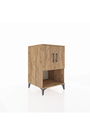Kronos Komodin 2 Raflı 2 Kapaklı 60x59x96 Çam-Çam