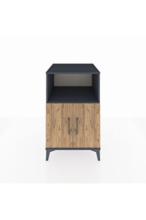 Kronos Komodin 2 Raflı 2 Kapaklı 60x59x96 Antrasit-Çam