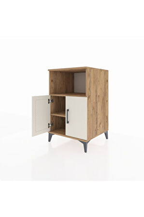 Kronos Komodin 2 Raflı 2 Kapaklı 60x59x96 Çam-Aytaşı