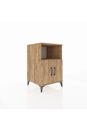 Kronos Komodin 2 Raflı 2 Kapaklı 60x59x96 Çam-Çam