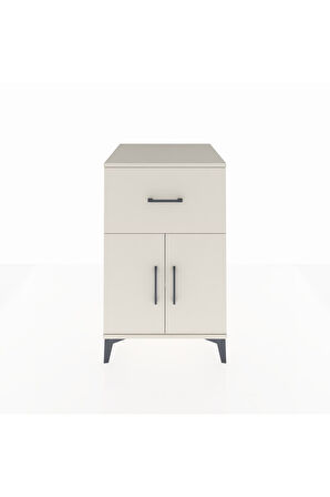 Kronos Komodin Tek Raflı Tek Çekmeceli 2 Kapaklı 60x59x96 Aytaşı-Aytaşı