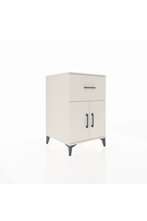 Kronos Komodin Tek Raflı Tek Çekmeceli 2 Kapaklı 60x59x96 Aytaşı-Aytaşı