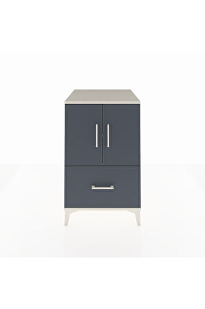 Kronos Komodin 2 Raflı Tek Çekmeceli 2 Kapaklı 60x59x96 Aytaşı-Antrasit