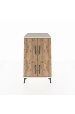 Kronos Komodin 2 Raflı 4 Kapaklı 60x59x96 Aytaşı-Çam