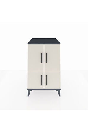 Kronos Komodin 2 Raflı 4 Kapaklı 60x59x96 Antrasit-Aytaşı