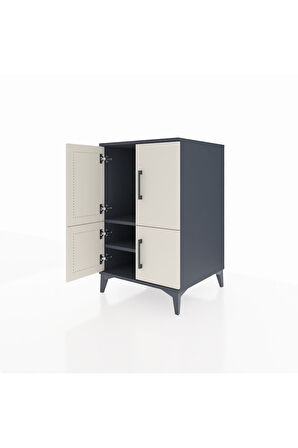 Kronos Komodin 2 Raflı 4 Kapaklı 60x59x96 Antrasit-Aytaşı