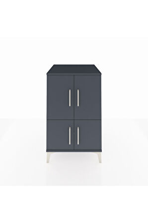 Kronos Komodin 2 Raflı 4 Kapaklı 60x59x96 Antrasit-Antrasit