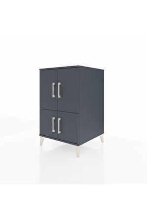 Kronos Komodin 2 Raflı 4 Kapaklı 60x59x96 Antrasit-Antrasit