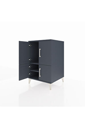 Kronos Komodin 2 Raflı 4 Kapaklı 60x59x96 Antrasit-Antrasit