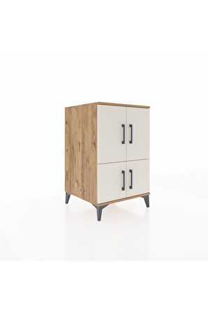 Kronos Komodin 2 Raflı 4 Kapaklı 60x59x96 Çam-Aytaşı