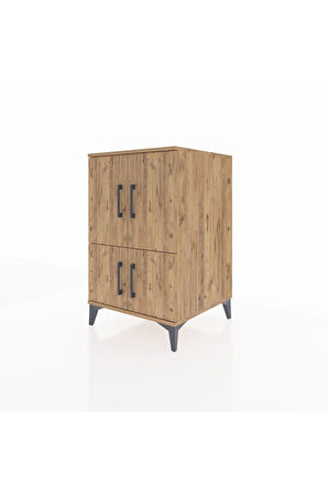 Kronos Komodin 2 Raflı 4 Kapaklı 60x59x96 Çam-Çam