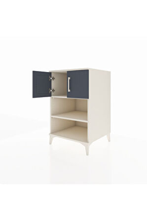 Kronos Komodin 2 Raflı 2 Kapaklı 60x59x96 Aytaşı-Antrasit
