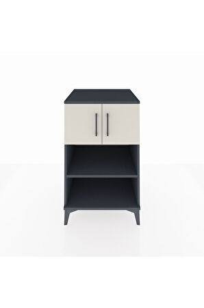 Kronos Komodin 2 Raflı 2 Kapaklı 60x59x96 Antrasit-Aytaşı