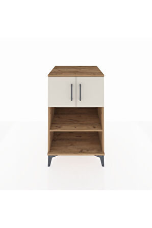 Kronos Komodin 2 Raflı 2 Kapaklı 60x59x96 Çam-Aytaşı