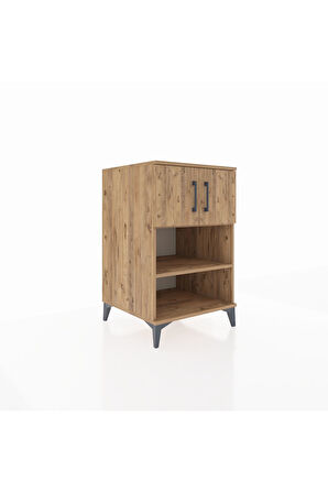 Kronos Komodin 2 Raflı 2 Kapaklı 60x59x96 Çam-Çam