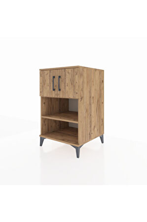 Kronos Komodin 2 Raflı 2 Kapaklı 60x59x96 Çam-Çam