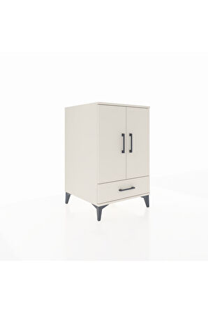 Kronos Komodin 3 Raflı Tek Çekmeceli 2 Kapaklı 60x59x96 Aytaşı-Aytaşı