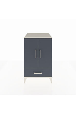 Kronos Komodin 3 Raflı Tek Çekmeceli 2 Kapaklı 60x59x96 Aytaşı-Antrasit
