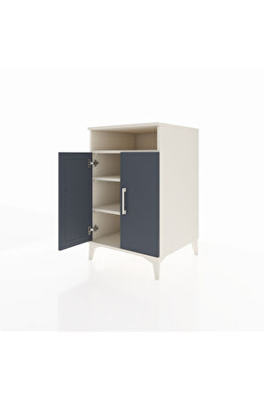 Kronos Komodin 3 Raflı 2 Kapaklı 60x59x96 Aytaşı-Antrasit