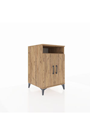 Kronos Komodin 3 Raflı 2 Kapaklı 60x59x96 Çam-Çam