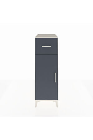 Kronos Dolap 2 Raflı Tek Çekmeceli Tek Kapaklı 44x59x134 Aytaşı-Antrasit