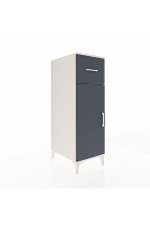 Kronos Dolap 2 Raflı Tek Çekmeceli Tek Kapaklı 44x59x134 Aytaşı-Antrasit