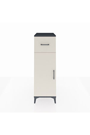 Kronos Dolap 2 Raflı Tek Çekmeceli Tek Kapaklı 44x59x134 Antrasit-Aytaşı