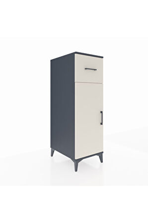 Kronos Dolap 2 Raflı Tek Çekmeceli Tek Kapaklı 44x59x134 Antrasit-Aytaşı