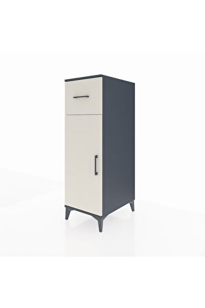 Kronos Dolap 2 Raflı Tek Çekmeceli Tek Kapaklı 44x59x134 Antrasit-Aytaşı