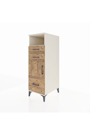 Kronos Dolap 2 Raflı 3 Çekmeceli Tek Kapaklı 44x59x134 Aytaşı-Çam