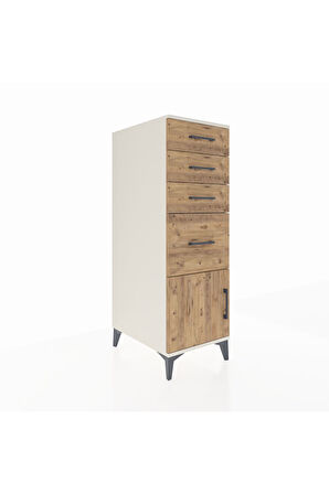 Kronos Dolap 4 Çekmeceli Tek Kapaklı 44x59x134 Aytaşı-Çam