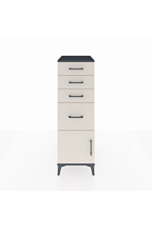 Kronos Dolap 4 Çekmeceli Tek Kapaklı 44x59x134 Antrasit-Aytaşı