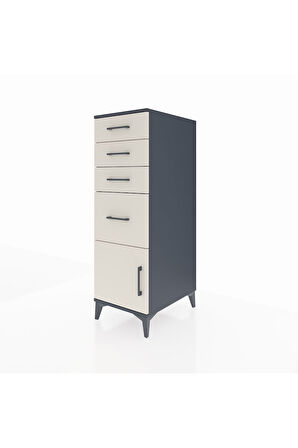Kronos Dolap 4 Çekmeceli Tek Kapaklı 44x59x134 Antrasit-Aytaşı