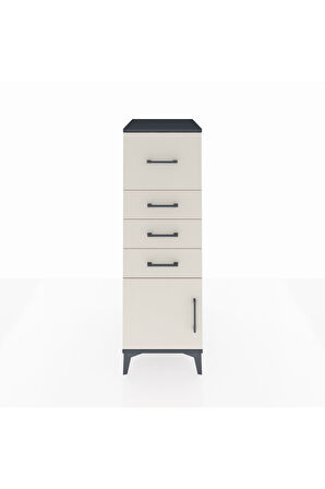 Kronos Dolap 4 Çekmeceli Tek Kapaklı 44x59x134 Antrasit-Aytaşı