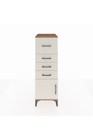 Kronos Dolap 4 Çekmeceli Tek Kapaklı 44x59x134 Çam-Aytaşı