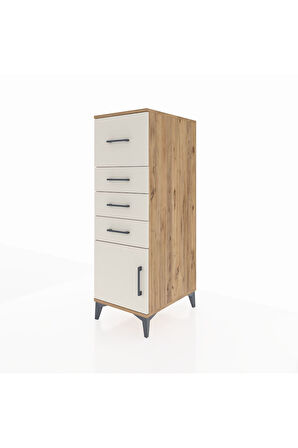 Kronos Dolap 4 Çekmeceli Tek Kapaklı 44x59x134 Çam-Aytaşı