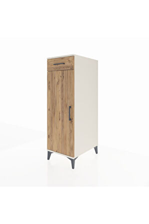 Kronos Dolap 2 Raflı Tek Çekmeceli Tek Kapaklı 44x59x134 Aytaşı-Çam