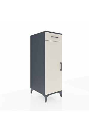 Kronos Dolap 2 Raflı Tek Çekmeceli Tek Kapaklı 44x59x134 Antrasit-Aytaşı